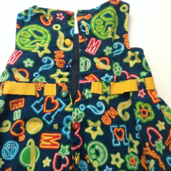 GIRL'S MOSCHINO BAMBINO ITALY DRESS, ABC Dress, Colorful, Toddler Luxury - Picture 4 of 4